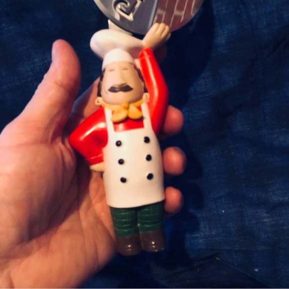 Chef Figurine with Red Jacket and Silver Utensil - Picture 3 of 7